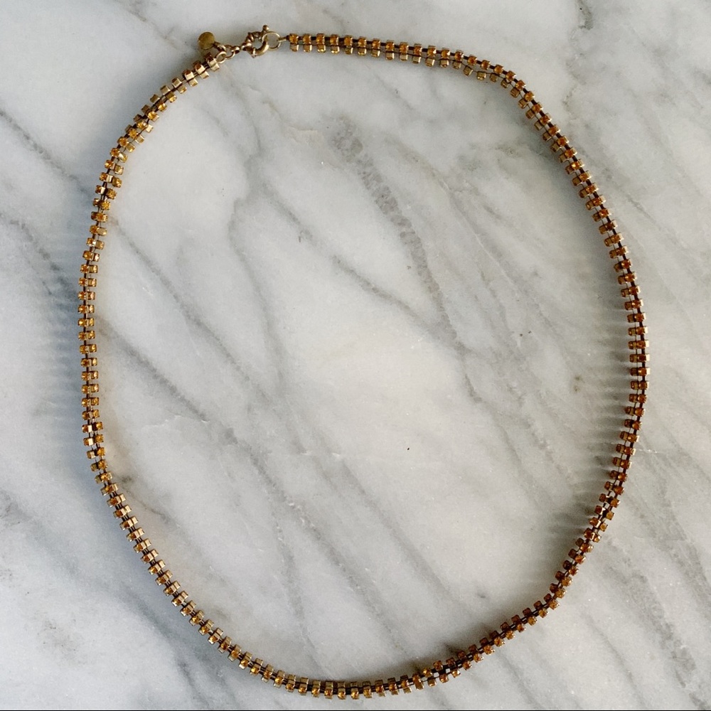 J Crew Crystal Necklace in Orange